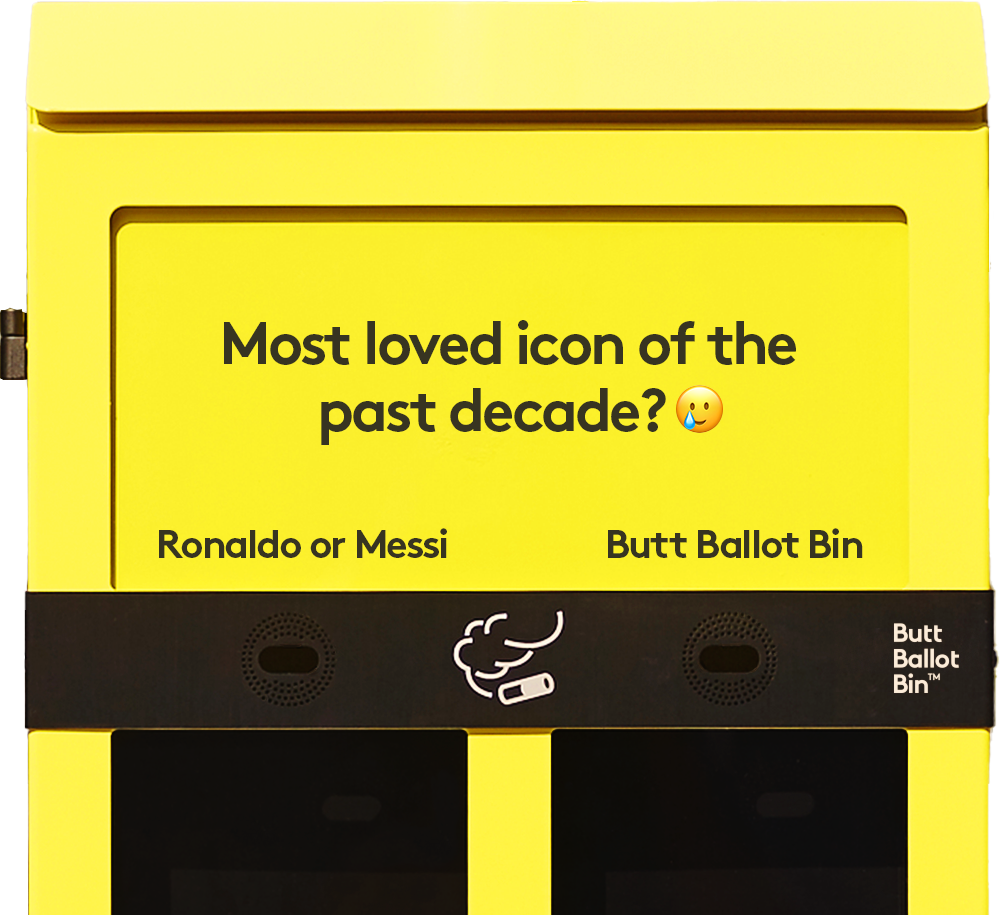 Butt Ballot Bin asking who or what the most loved icon of the past decade was