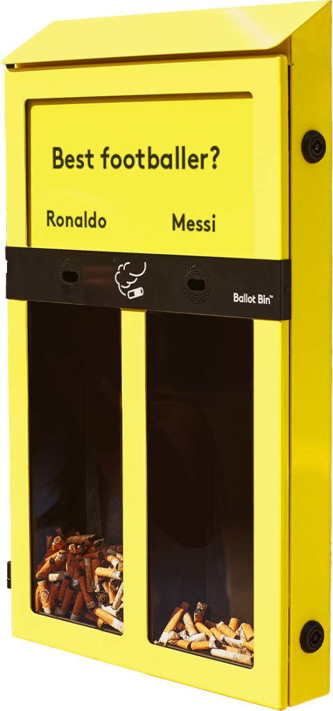 Butt Ballot Bin isolated perspective