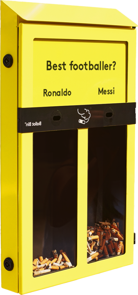 Butt Ballot Bin isolated perspective